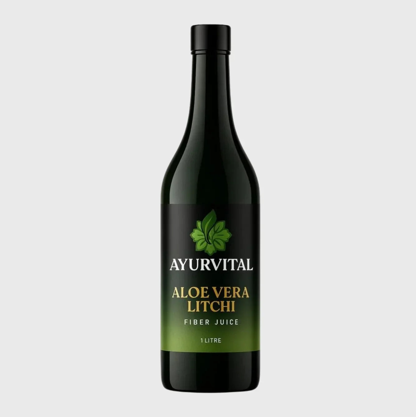 Ayurvital Aloe Vera Fiber Juice with Litchi flavour, 1L bottle for digestion and daily detox support