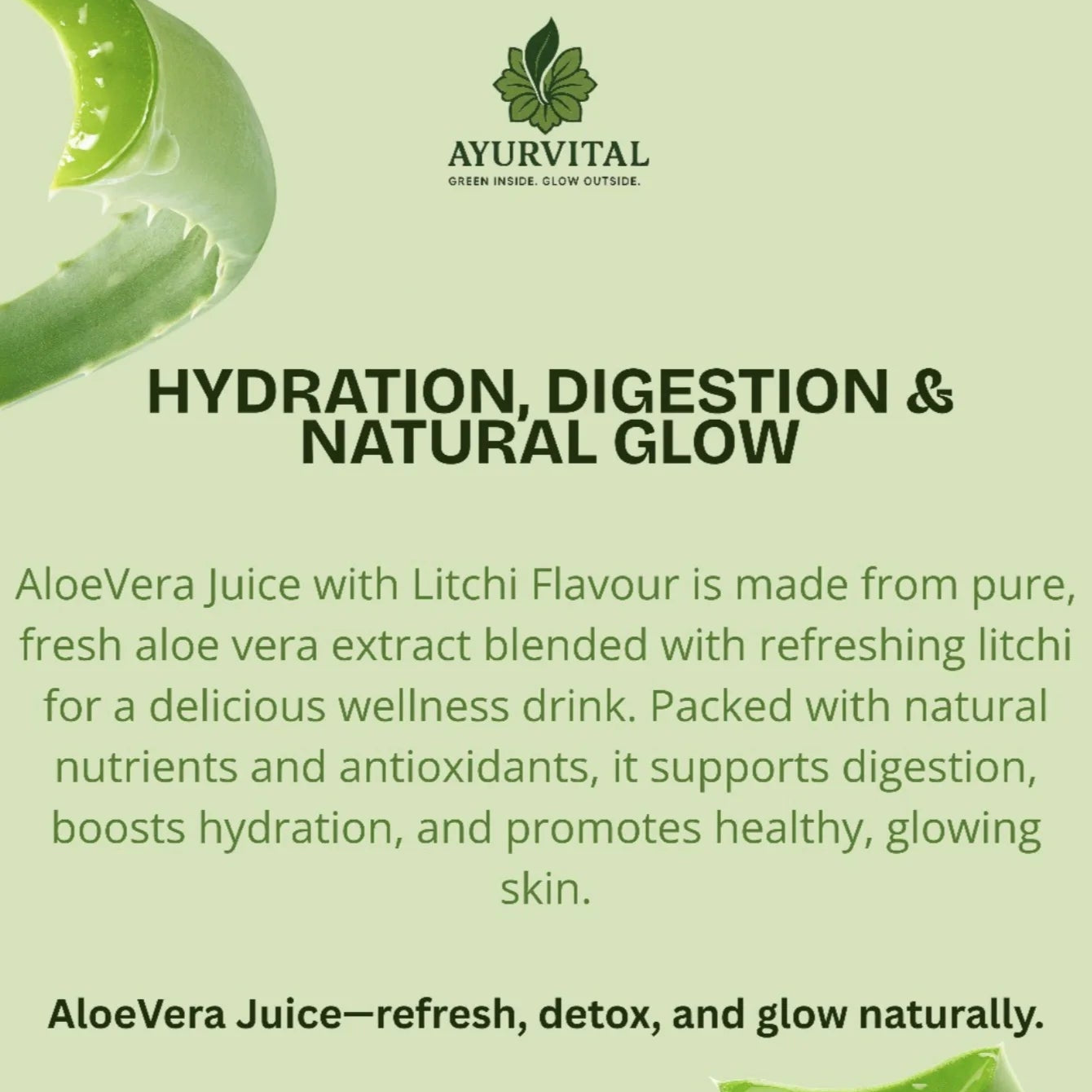 Aloe Vera Fiber Juice (Litchi Flavour) By Ayurvital -1L