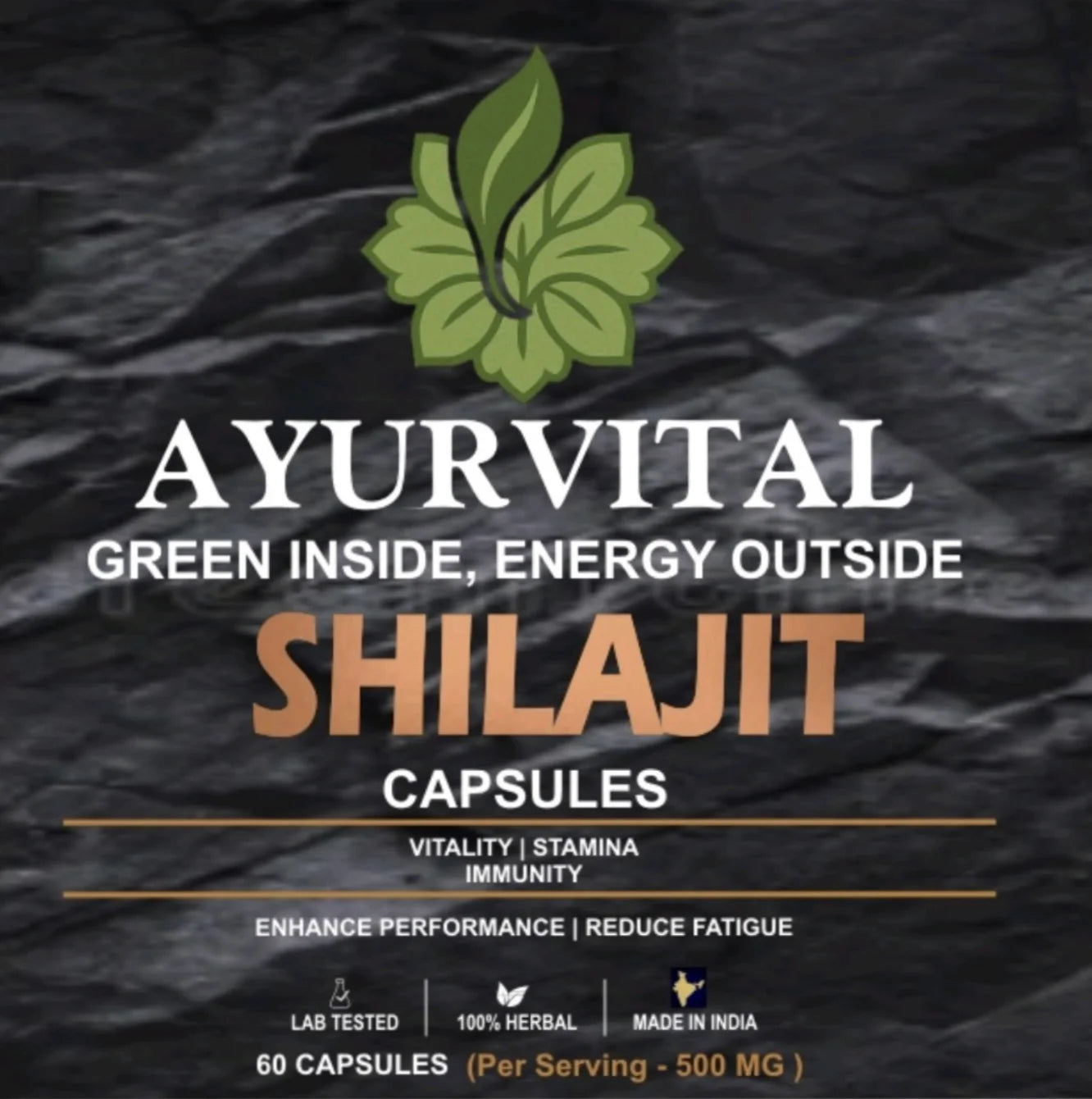 Ayurvedic Shilajit Capsules By Ayurvital - 60 Caps