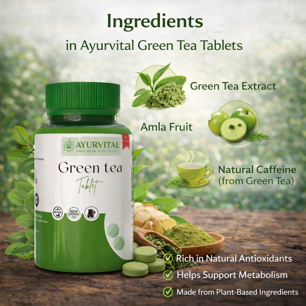 Green Tea Tablets by Ayurvital 60 Tabs