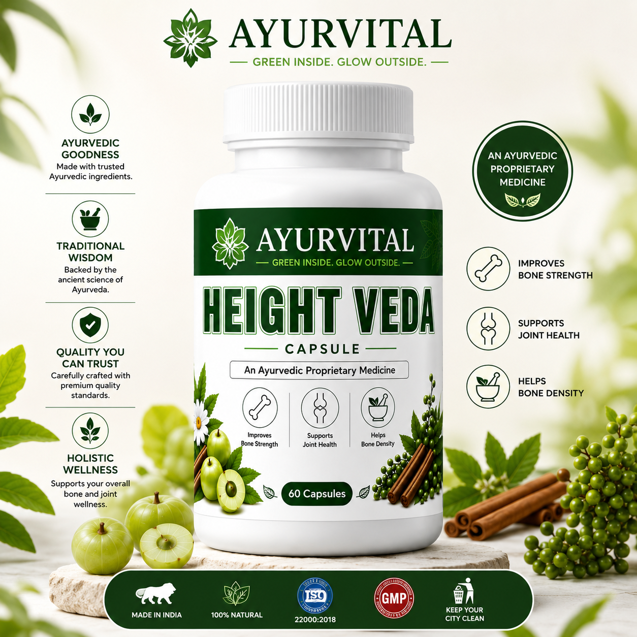 Ayurvital Height Veda Capsules – 60 Caps