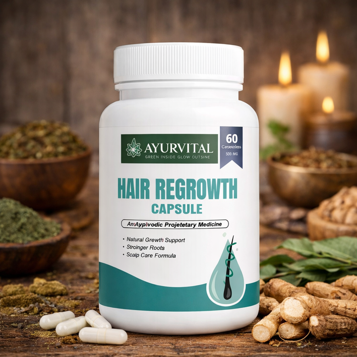 Ayurvital Hair Care Capsules bottle, 60 capsules, with Ayurvedic herbal ingredients