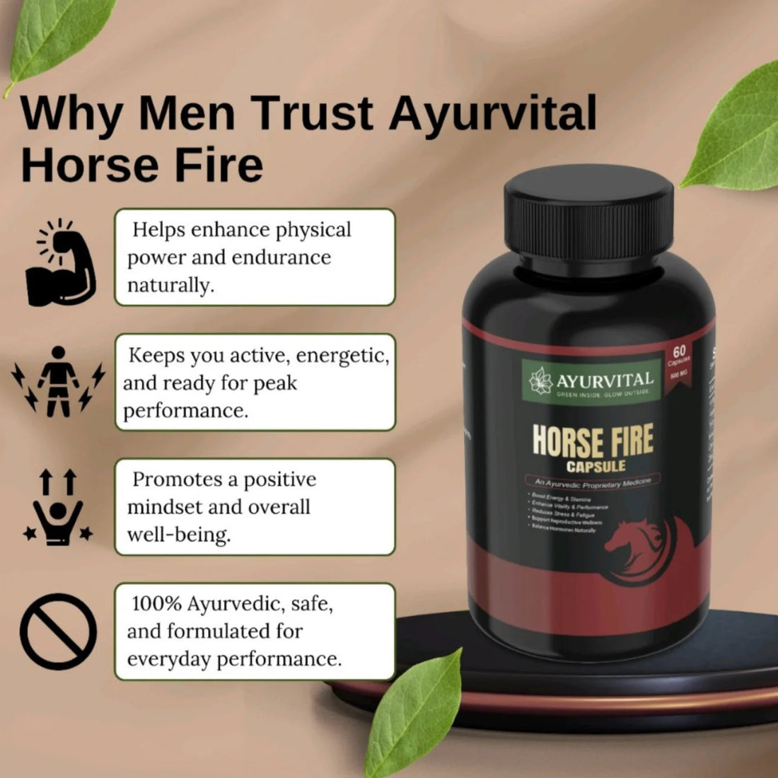 Horse Fire Capsule By Ayurvital - 60 Caps 600mg
