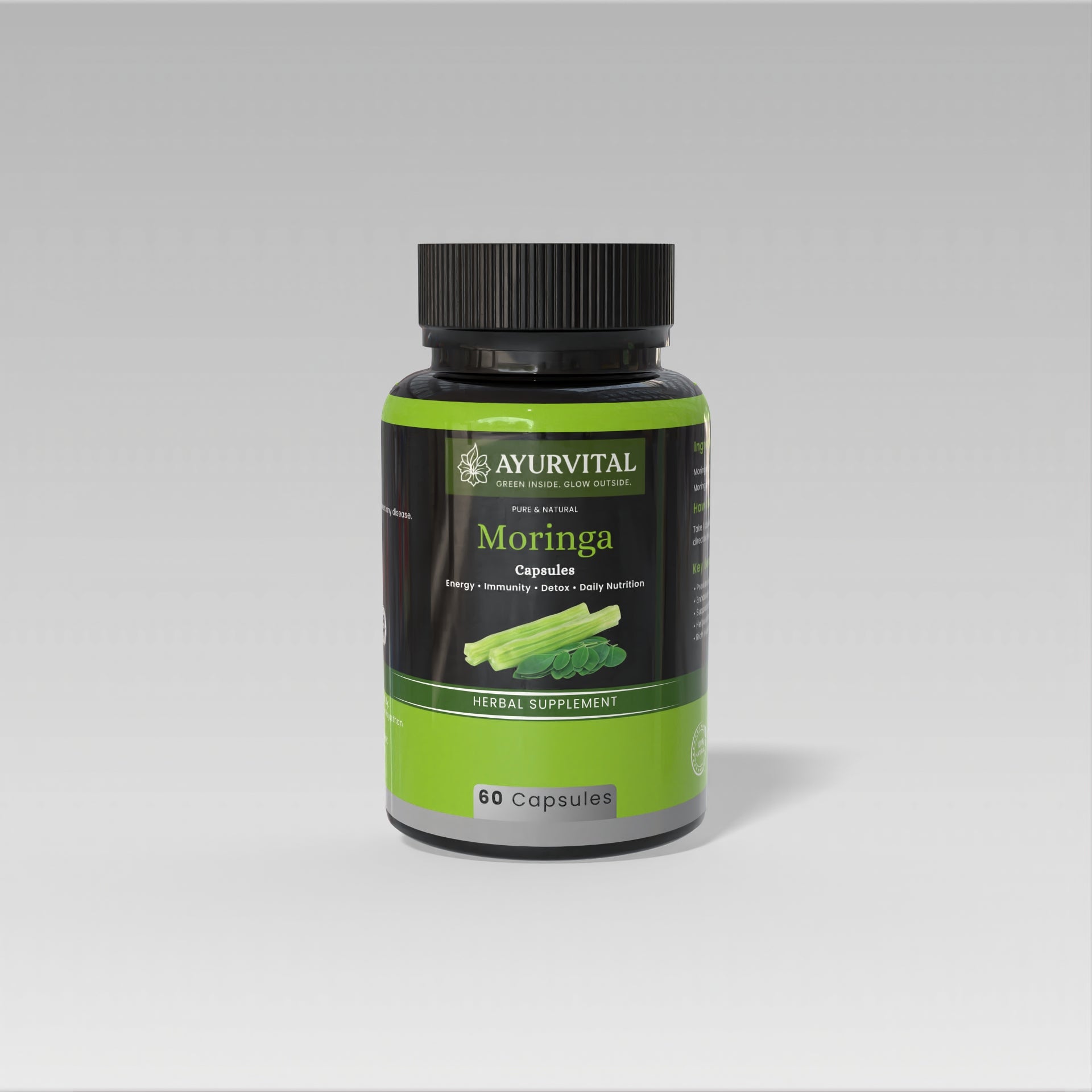 Ayurvital Pure Moringa Capsules, 60 capsules for immunity and energy support