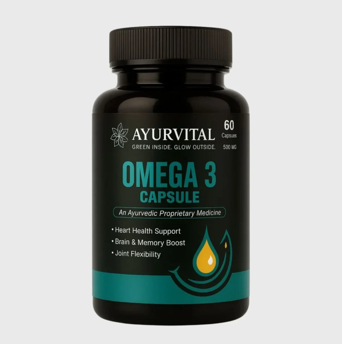 Ayurvital Omega-3 Capsules, 500mg for heart, brain and joint health support
