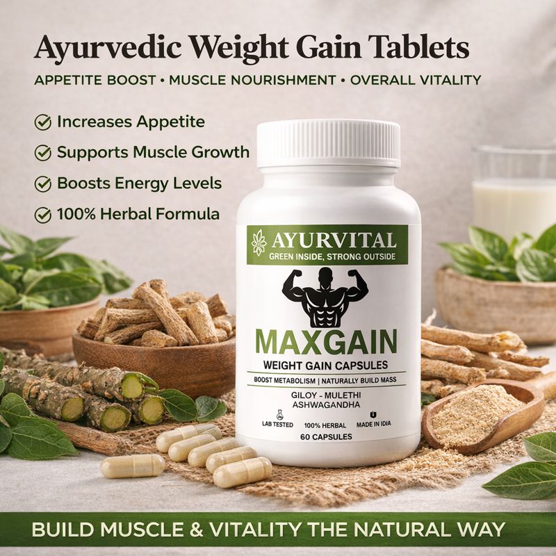 Weight Gain Tablets By Ayurvital - 60 Caps